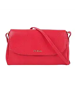 Furla Fuchsia Pink Saffiano Mini Flap Crossbody Bag