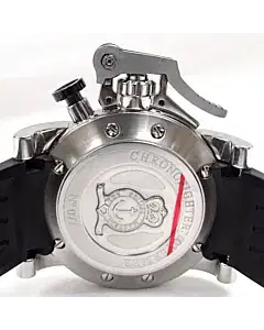 Chronofighter Oversize GMT Black Dial Black Rubber Men's Watch