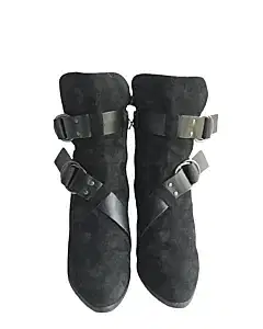 Givenchy Suede Buckled Wedge Boots