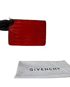 Givenchy Medium Croc-Embossed Leather Pouch