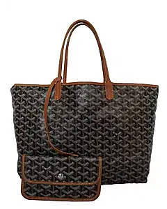 Goyard Saint Louis Goyardine PM Black & Tan Tote