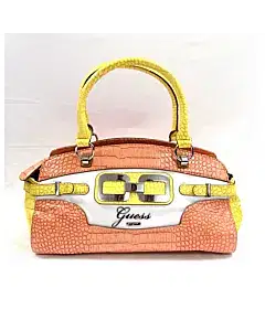 Guess Orange and White Satchel Bag