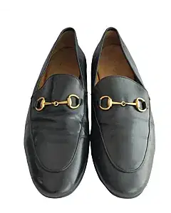 Gucci Jordaan Horsebit Black Leather Loafers