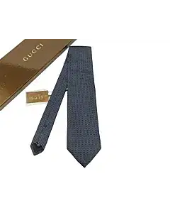 Gucci Blue Monogram Silk Tie