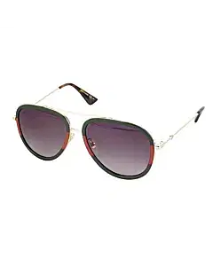 Gucci Aviator Metal Sunglasses With Green And Red Web Frame