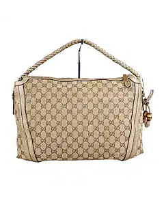 Gucci Beige/Gold GG Canvas Large Bella Hobo Bag