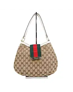 Gucci GG Guccissima Web Hobo Canvas Bag