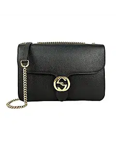 Gucci Interlocking G Pebbled Leather Shoulder Bag