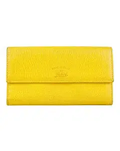 Gucci Mustard Yellow Leather Swing Flap Continental Wallet