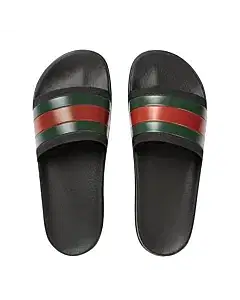 Gucci Web Rubber Slide Sandal