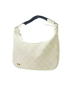 Gucci 263757 White Coated Canvas Hobo Bag