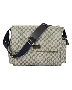 Gucci Beige/Black GG Supreme Canvas and Leather Diaper Messenger Bag