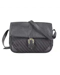 Gucci Canvas And Leather Black Shoulder Bag