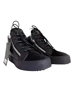 Giuseppe Zanotti Velvet Mix Mid-Top Sneakers