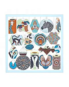 Hermes Lanternes Ballons et Cocardes Silk scarf 90
