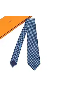 Hermes Blue Silk Tie