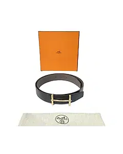Hermes H D Ancre Belt Buckle And Reversible Leather Strap 32 mm