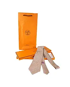 Hermes Yellow Print Tie