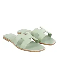 Hermès Oran Sandals Vert Jade,Size 39