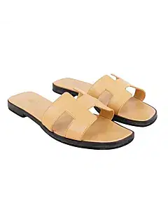 Hermes Peach Leather Oran Sandals