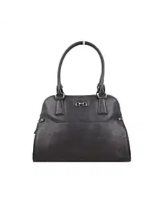 Salvatore Ferragamo Gancini Black Saffiano Leather Top Handle Bag
