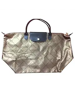 Longchamp Speciality Silver & Black Tote Bag