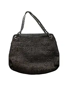 Love Mosichino Black Leather Hobo Bag