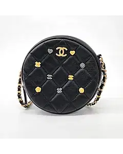 Chanel charm round mini crossbody bag