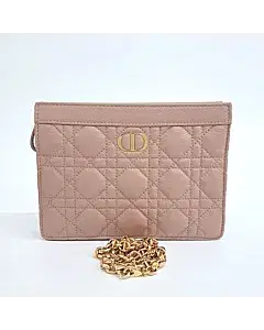 Dior Caro Chain Zipper Pouch and Crossbody Bag