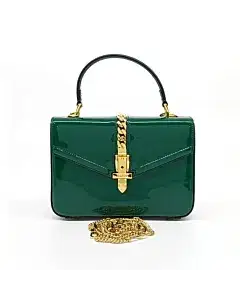 Gucci Patent Sylvie 1969 Mini Top Handle Bag (589479)