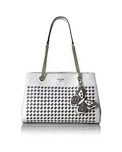 Guess Satchel Bag for Women - Leather, White - WM668608
