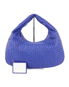 Bottega Veneta Blue Intrecciato Leather Veneta Hobo