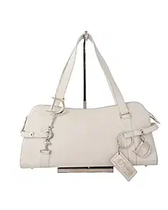 Dior 2005 Spring White Leather Boston Bag
