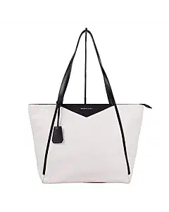 Michael Kors Whitney Large Leather Tote White/Black