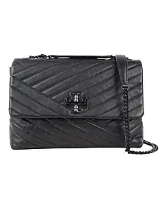 Tory Burch Kira Chevron Convertible Shoulder Bag - Black / Silver