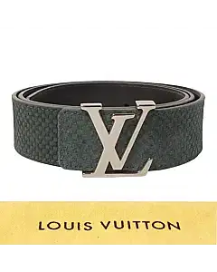 Louis Vuitton Green Mini Damier Suede Leather LV Initiales Belt