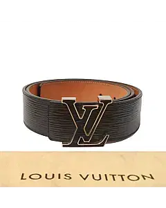 Louis Vuitton Black Epi Electric 40MM Leather LV Initiales Belt