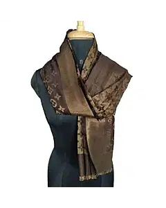 Louis Vuitton Monogram Shine Brown And Gold Scarf