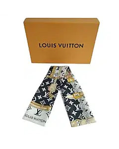 Louis Vuitton Black Silk Confidential Bandeau Scarf