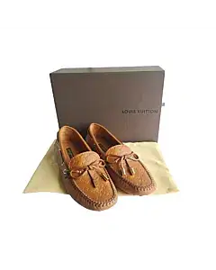 Louis Vuitton Gloria Monogram Embossed Leather Flat Loafers