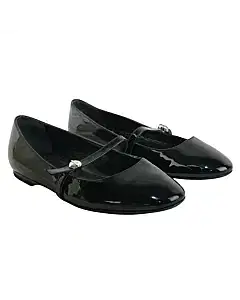 Louis Vuitton Black Patent Leather Mary Jane Ballet Flats,Size 35