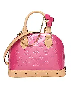 Louis Vuitton Alma BB Neon Pink Monogram Vernis Gold Hardware