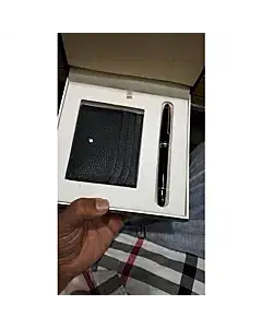 Mont blanc Rose Gold Roller ball Pen and Card Holder Set