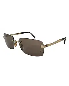Montblanc Rectangular Sunglasses With Gold Coloured Metal Frame