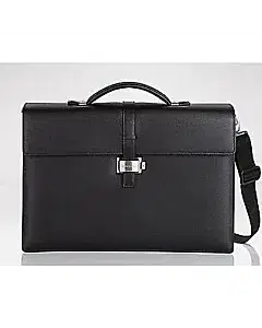 Montblanc Black Leather Men's Office Bag