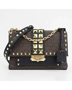 Michael Kors Cece Medium Studded Logo and Leather Convertible Shoulder Bag
