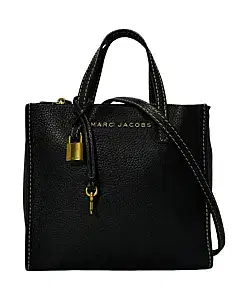 Marc Jacobs Black Leather Mini Grind Leather Tote Bag