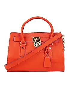 Michael Kors Red Leather Medium Hamilton East West Tote