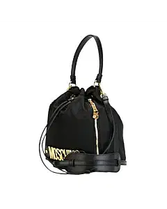 Moschino Black Logo Bucket Tote