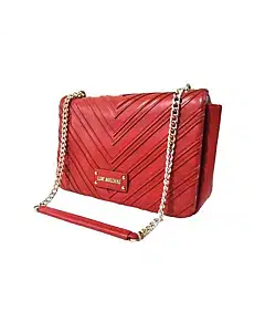 Moschino Red Chevron Faux-leather Medium Shoulder Bag